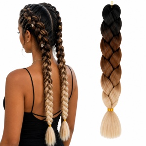 Extensie Păr Jumbo Braid Mocha Vanilla – Păr Sintetic Premium pentru Împletituri Afro