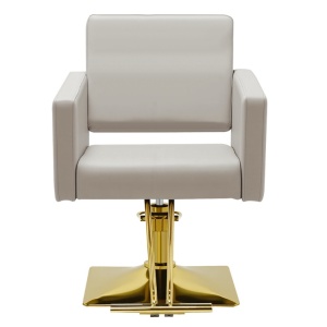 Mobilier salon coafor de Lux cu 2 scaune coafor si scafa frizerie profesionala, bej cu auriu - Img 7
