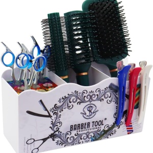 Organizator frizerie Ardette, Alb, 24X16x8cm, Plastic dur, 3 compartimente - Img 4