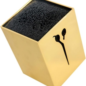 Organizator frizerie și coafor, auriu gold, 8x7x11cm, pentru foarfece, piepteni, clame - Img 4
