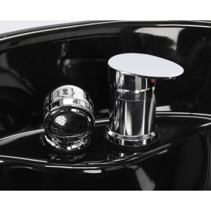 Pachet mobilier salon cu scaun coafor, scafa frizerie, oglinda Led, ucenic, Negru cu Auriu - Img 8