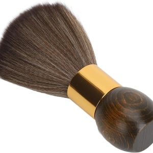 Pamatuf frizerie profesional cu maner din lemn, peri desi, calitate premium, finisaje gold - Img 4