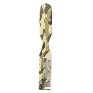 Perie barbă dublă cu pieptene barber – Pocket, pentru fade & styling, design camuflaj militar - Img 2