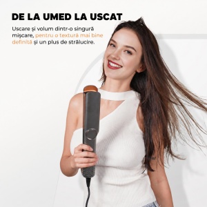 Placă de Îndreptat Părul cu Aer Cald 2 în 1 – Uscător de Păr și Aparat de Îndreptat, Uscare și Îndreptare Simultană, Hair Straightener, Gri - Img 7