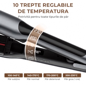Placa pentru Par cu Abur si Incalzire cu Infrarosu, 230°C, Indreapta si Onduleaza, Protectie Termica, Hidratare si Stralucire naturala, Temperatura Reglabila, Functie Abur - Img 3