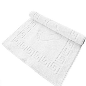 Prosop saloane picioare, 50 x 70 cm, hotel quality, 100% bumbac, alb, bordura greceasca - Img 1