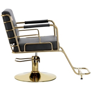 Scaun coafor luxos, Negru cu auriu, pentru salon infrumusetare - Img 3