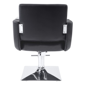 Scaun coafor profesional, reglabil cu pompa, negru cu silver - Img 2