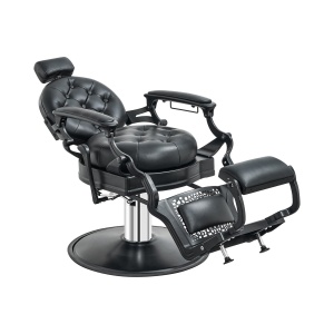 Scaun frizerie Kingsley negru profesional – reglaj hidraulic, spătar ergonomic, bază stabilă - Img 2