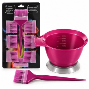 Set bol vopsit parul 500 ml cu pensula 8 in 1, capete interschimbabile