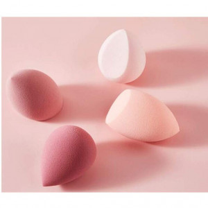 Set bureti machiaj tip beauty blender, 4 bucati, roz, in cutie de depozitare din plastic - Img 7
