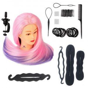 Set cap practica manechin Paula Roz cu ace coc exersat coafuri impletituri salon frizerie - Img 1