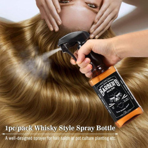 Set complet frizerie barber Berlin cu pulverizator sticla Whisky brici metalic manta barbershop - Img 2