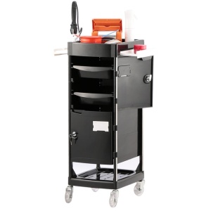 Set Mobilier coafor cu scaun frizerie negru cu argintiu si scafa coafor profesionala - Img 8