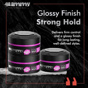 Ceară de păr - Gummy Professional Hair Styling Wax Extra Gloss Hold 150ml – Fixare Extra Puternică, Finish High-Gloss - Img 3