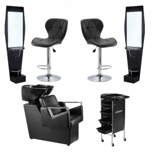 Dotare salon frizerie coafor infrumusetare mobilier saloane negru SDN02