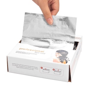 Folie aluminiu profesionala pentru vopsit parul suvite, 200 buc, 12.7x27.3cm, frizerie si coafor - Img 7