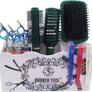 Organizator frizerie Ardette, Alb, 24X16x8cm, Plastic dur, 3 compartimente - Img 5