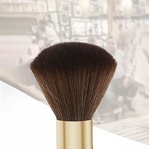 Pamatuf frizerie profesional cu maner din lemn, peri desi, calitate premium, finisaje gold - Img 2