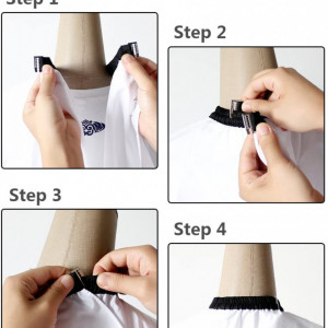 Pelerina manta pentru frizerie coafor lunga impermeabila cu elastic barber shop alba - Img 5