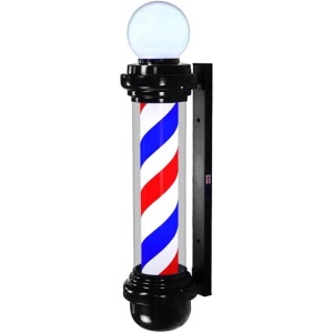 Reclama luminoasa Barber Shop, sigla Barber Pole, 68cm, rotativ, de exterior - Img 1