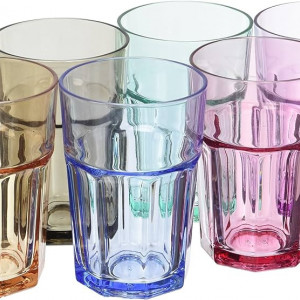Set 6 pahare cocktail multicolore, LAV Coral Aras, 365 ml, 6 culori diferite, pastelate - Img 3