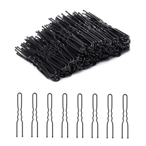 Set agrafe coafor 500 g + ace de coc 500 g – negre, mărimea 6, ondulate, pentru coafor, balet și cocuri profesionale - Img 2
