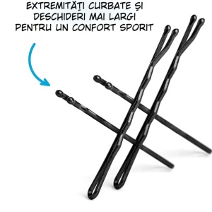 Set agrafe de păr profesionale negre – 500 g, mărimea 6, ondulate, pentru coafor - Img 2