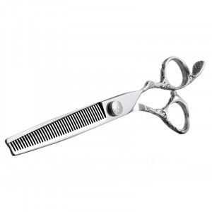 Set foarfeca de tuns si filat Ardette, Damino01, Inox, Retro design, marime 6", maner sculptat - Img 3