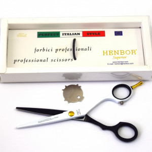 Set frizerie coafor Henbor model Ario05, 3 piese, cu foarfeca de tuns, pelerina, piepten - Img 4