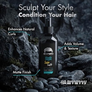 Spray de par texturizant - Gummy Professional Sea Salt Hair Spray, 250ml - Bucle Naturale, Volum și Finish Mat - Img 2