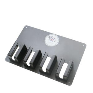 Suport de perete pentru masini de tuns, organizator frizerie, negru, 48x33cm - Img 3