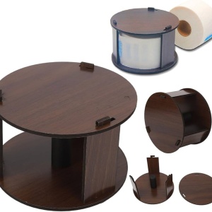 Suport frizerie pentru rola guler coafor, Lemn, 14X9cm - Img 2