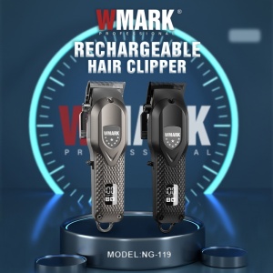 WMARK NG-119 – Mașină de tuns profesională Zero Gapped, 440C Stainless Steel, 7000 RPM, 240 min autonomie - Gri - Img 5