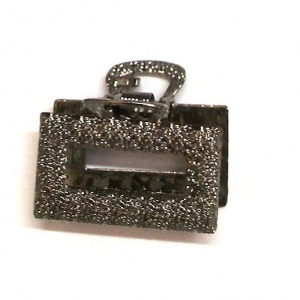 Cleste de par, din metal, negru, mediu, dreptunghiular, 4cm lungime