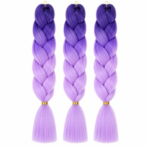 Extensii par sintetic coada jumbo ombre pentru impletituri mov - Img 2