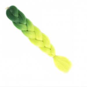 Extensii par sintetic coada jumbo ombre pentru impletituri negru verde