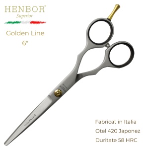 Foarfecă Profesională Henbor Golden Line – Oțel 420, 58 HRC