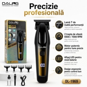 Masina de Contur Profesionala Daling DL-1969, Trimmer Barba si Par, Aparat Tuns Contur - Img 2