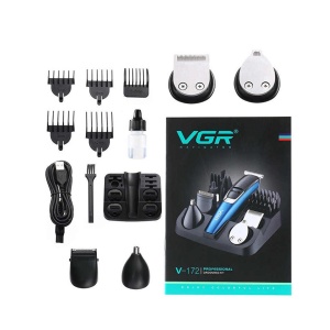 Masina de Tuns Fara Fir, VGR V172, 3W, 5 in 1, 13 Accesorii, Incarcare rapida, Albastra - Img 6