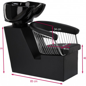 Mobilier coafor 2 scaune frizerie si scafa coafor, Negru, SDB04 - Img 8