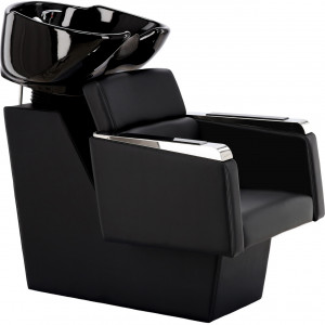 Mobilier salon cu 2 scaune frizerie si scafa coafor, Negru, SDB03 - Img 6