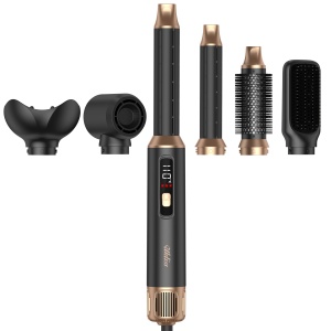 Ondulator automat cu aer cald, Aparat De Coafat pentru bucle Multifunctional 6 In 1, Uscator si perie volum, Multistyler par - Img 7
