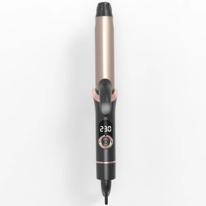 Ondulator de par profesional pentru bucle mari, 25 mm, Temperatură Reglabilă 120-200°C, Afișaj LCD, Negru cu Auriu - Img 5