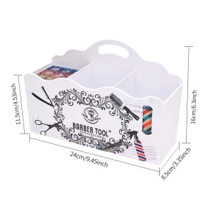 Organizator frizerie Ardette, Alb, 24X16x8cm, Plastic dur, 3 compartimente - Img 6