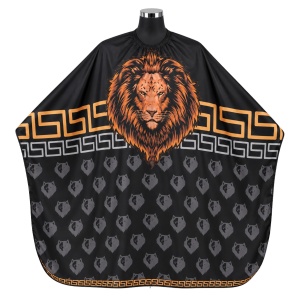 Pelerină frizerie pentru Tuns, Profesională, Lunga, Design Barber Cap de Leu, Neagra