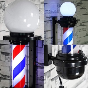 Reclama luminoasa Barber Shop, sigla Barber Pole, 68cm, rotativ, de exterior - Img 2
