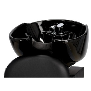 Scafa coafor profesionala neagra cu auriu, cu bazin ceramic negru - Img 2