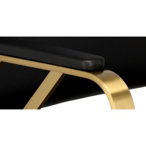 Scaun coafor luxos, Negru cu auriu, hidraulic, reglabil pe inaltime, pentru frizerie - Img 3