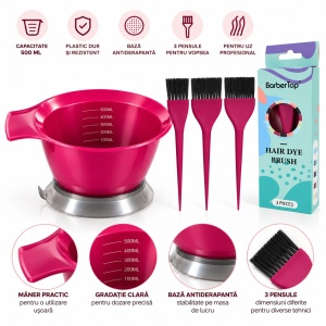 Set Bol cu 3 pensule pentru Vopsea de Păr 500 ml Profesional - Img 10
